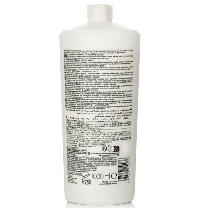 Kerastase Nutritive Bain Satin Riche High Nutrition Rich Shampoo With Essential Nutriments (Very Dry Hair) 1000ml