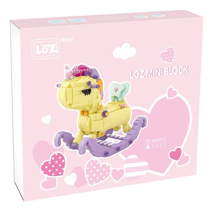 LOZ Mini Blocks Kids Building Series - Unicorn Rocking Horse Building Bricks Set 26 x 23 x 6 cm