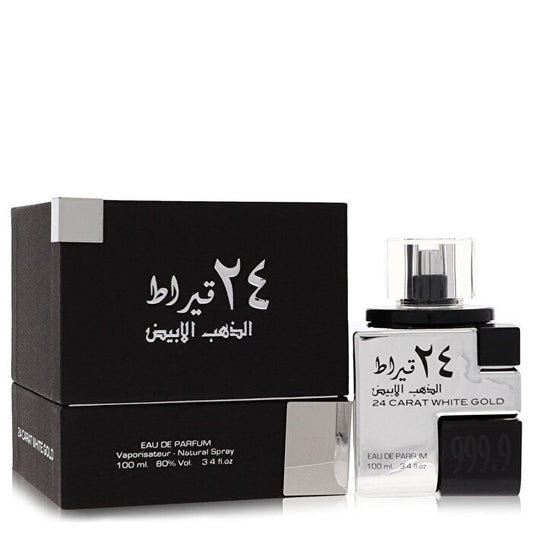 Lattafa 24 Carat White Gold Eau De Parfum Spray (Unisex) 100ml/3.4oz